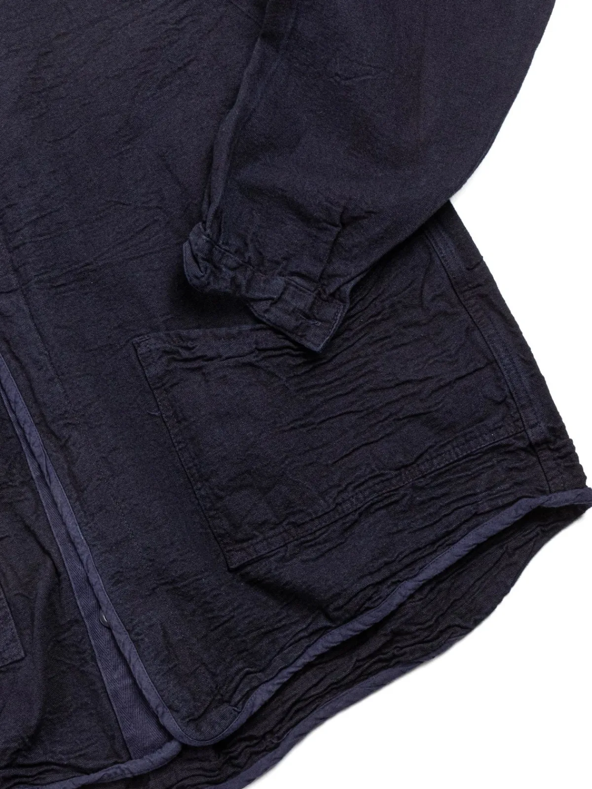WEBBING FLY SHIRT INDIGO CHAMBRAY COTTON TOTE CLOTH HADAL BLUE | Tender Co Hot