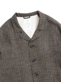 WOOL CHECK RAGLAN ATELIER COAT BLACK | H.UNIT Outlet