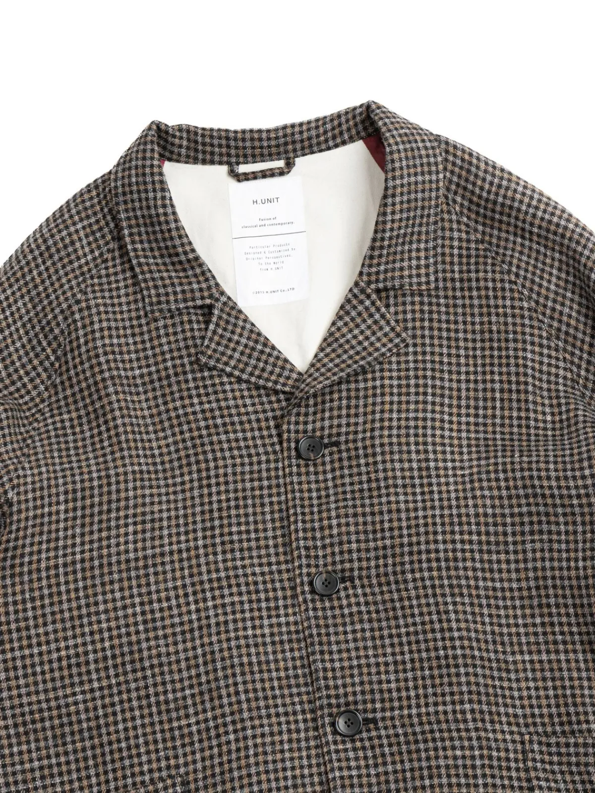 WOOL CHECK RAGLAN ATELIER COAT BLACK | H.UNIT Outlet