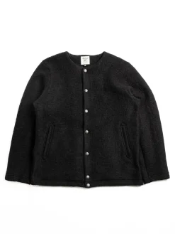 WOOL COLLARLESS JACKET BLACK | Jackman Flash Sale