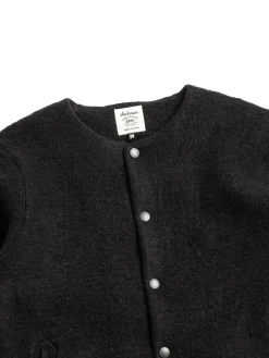 WOOL COLLARLESS JACKET BLACK | Jackman Flash Sale