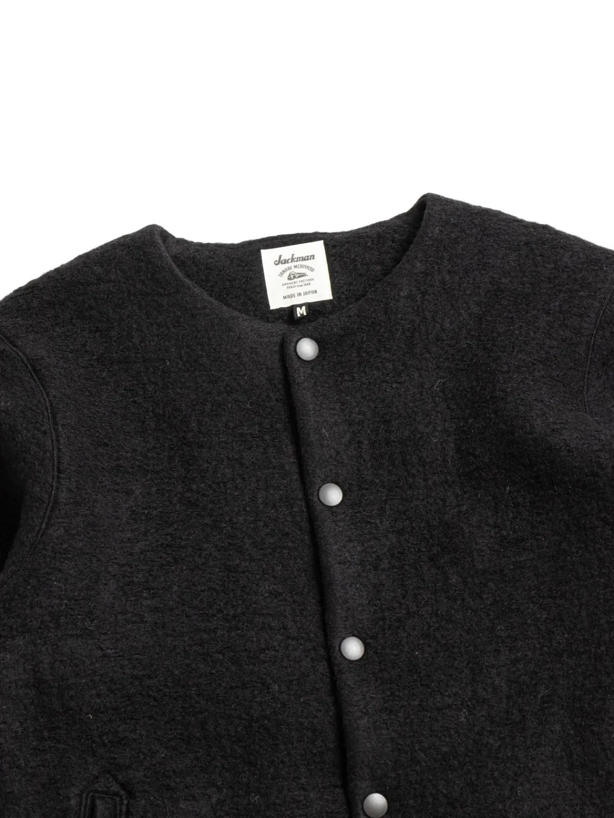 WOOL COLLARLESS JACKET BLACK | Jackman Flash Sale