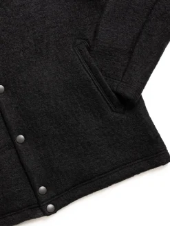 WOOL COLLARLESS JACKET BLACK | Jackman Flash Sale