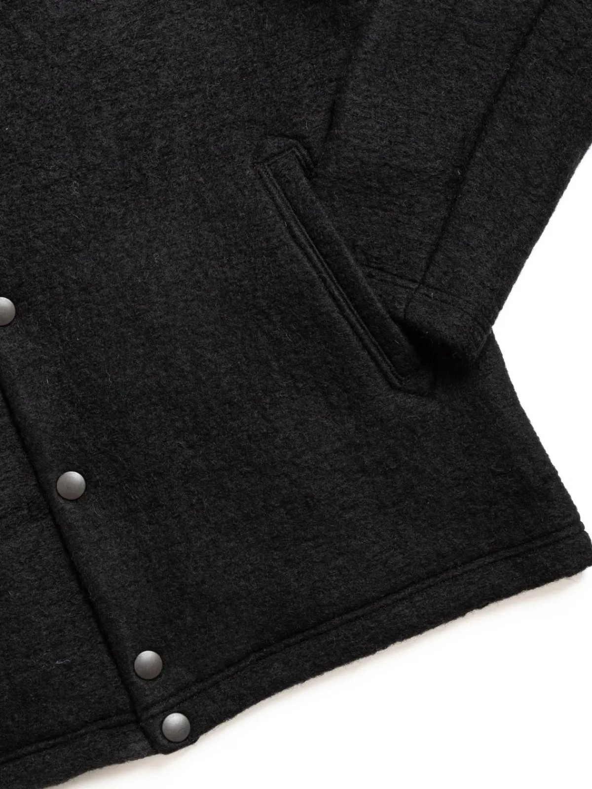 WOOL COLLARLESS JACKET BLACK | Jackman Flash Sale