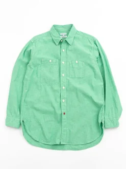 WORK SHIRT GREEN CHAMBRAY JAPANESE NARROW LOOM (TBB EXCLUSIVE) | Engineered Garments For The Bureau New