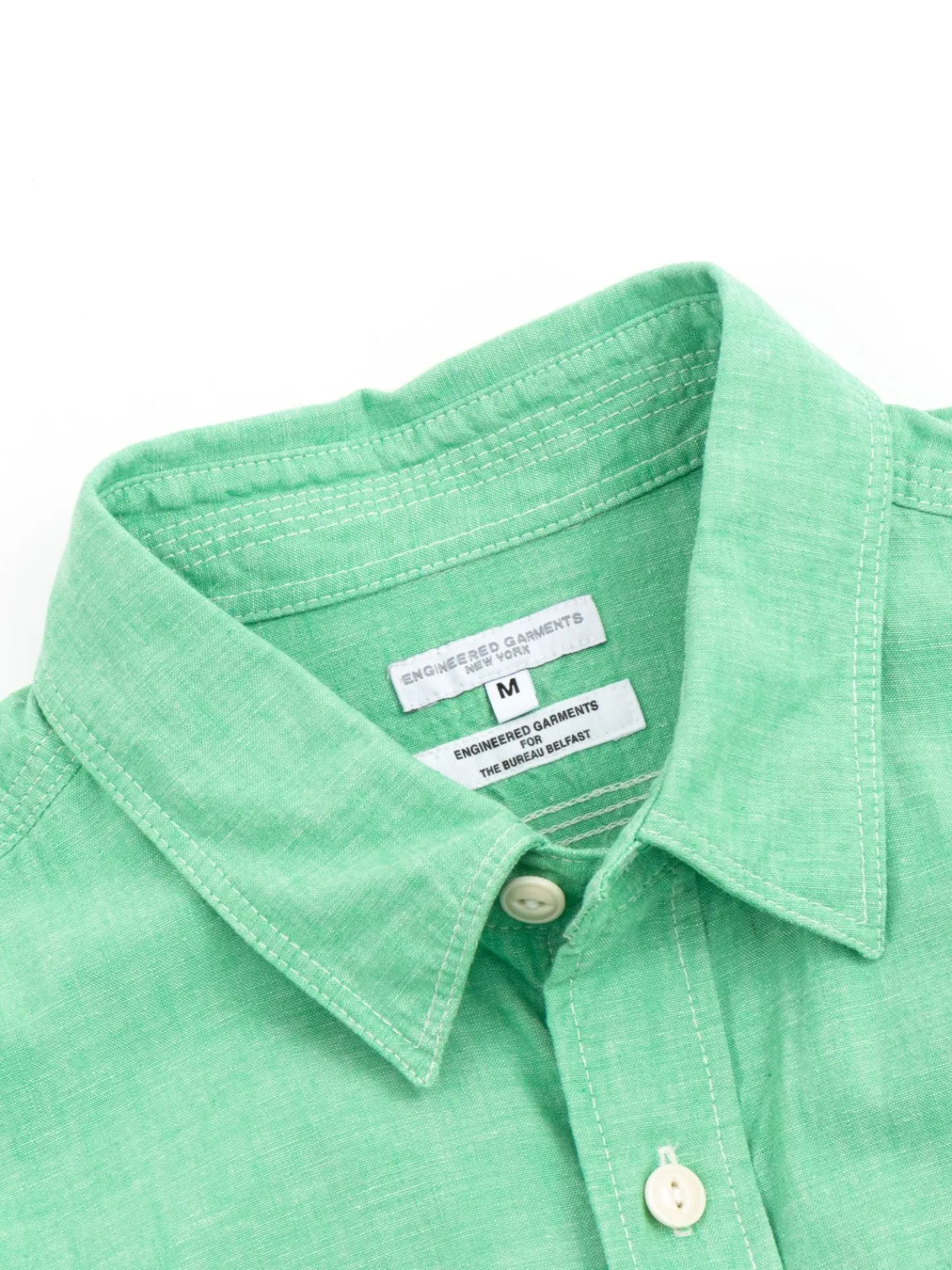WORK SHIRT GREEN CHAMBRAY JAPANESE NARROW LOOM (TBB EXCLUSIVE) | Engineered Garments For The Bureau New